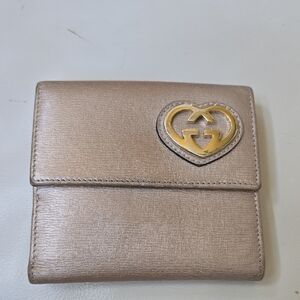 Gucci Metallic Wallet with Heart Logo